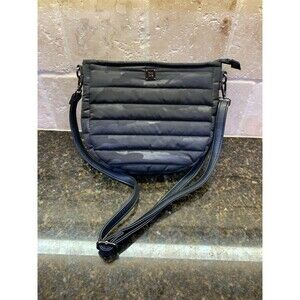 Think Royln The Mercer Crossbody Bag Black Quilted Camo NWOT